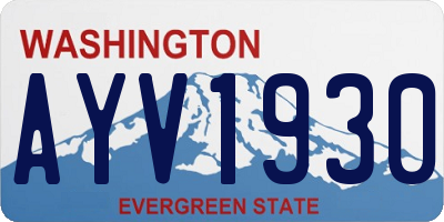 WA license plate AYV1930