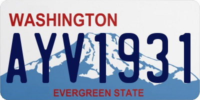 WA license plate AYV1931