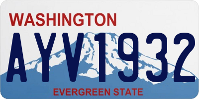 WA license plate AYV1932