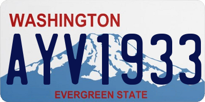 WA license plate AYV1933