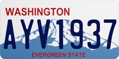 WA license plate AYV1937