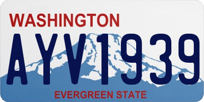 WA license plate AYV1939
