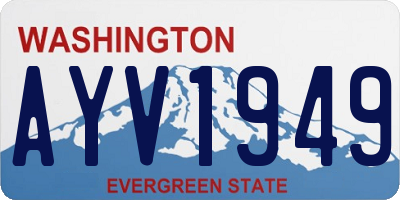WA license plate AYV1949