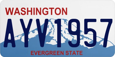 WA license plate AYV1957
