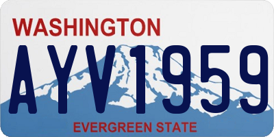 WA license plate AYV1959