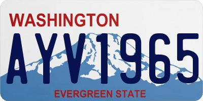 WA license plate AYV1965
