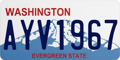 WA license plate AYV1967