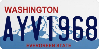 WA license plate AYV1968