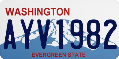 WA license plate AYV1982