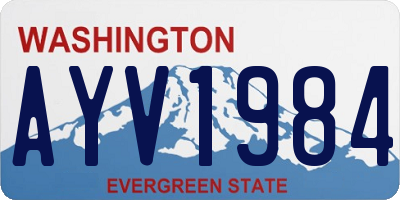 WA license plate AYV1984