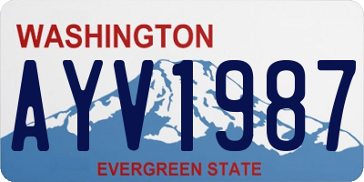 WA license plate AYV1987