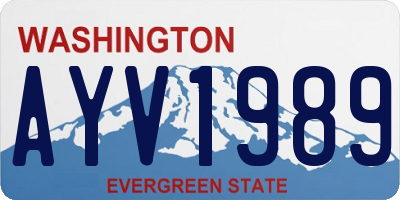 WA license plate AYV1989