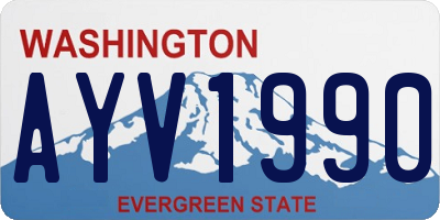 WA license plate AYV1990