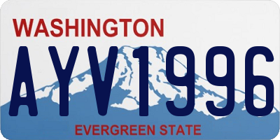 WA license plate AYV1996