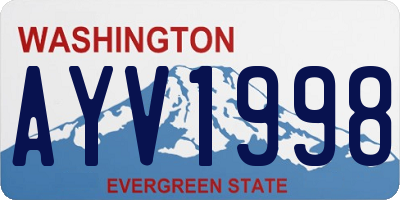 WA license plate AYV1998