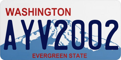 WA license plate AYV2002