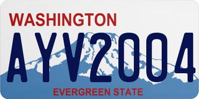 WA license plate AYV2004