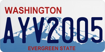 WA license plate AYV2005