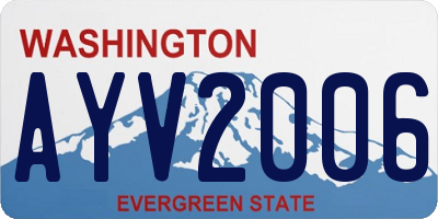 WA license plate AYV2006