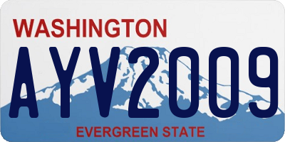 WA license plate AYV2009