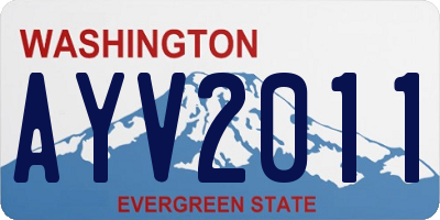 WA license plate AYV2011