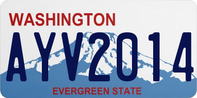 WA license plate AYV2014