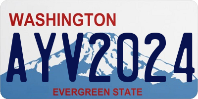 WA license plate AYV2024