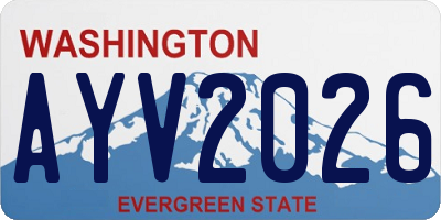 WA license plate AYV2026