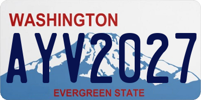 WA license plate AYV2027