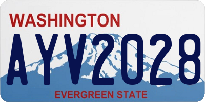 WA license plate AYV2028