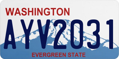 WA license plate AYV2031