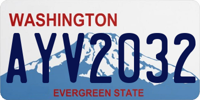 WA license plate AYV2032