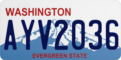 WA license plate AYV2036