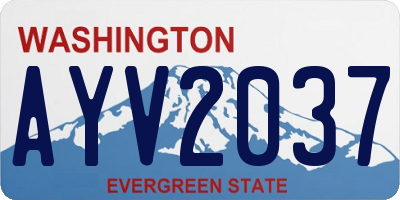 WA license plate AYV2037