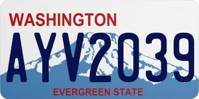 WA license plate AYV2039