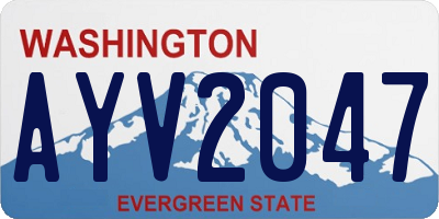 WA license plate AYV2047