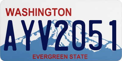WA license plate AYV2051