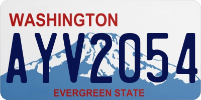 WA license plate AYV2054