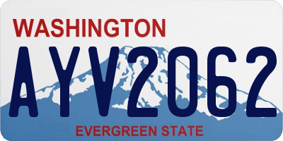 WA license plate AYV2062