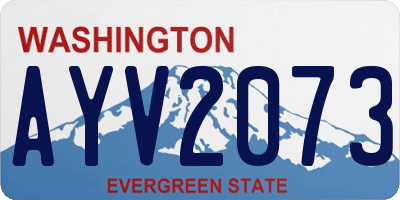 WA license plate AYV2073