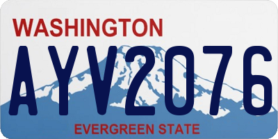WA license plate AYV2076