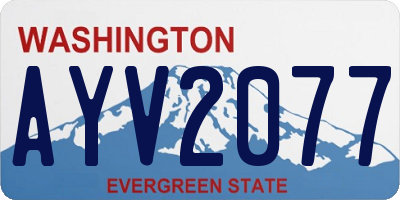 WA license plate AYV2077