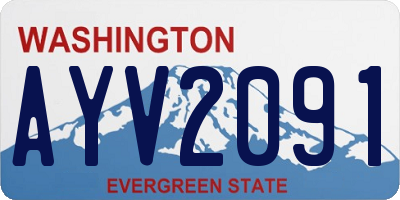 WA license plate AYV2091