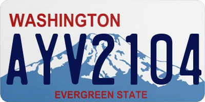 WA license plate AYV2104