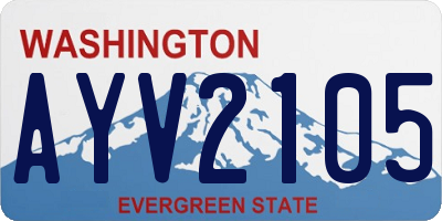 WA license plate AYV2105