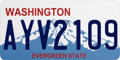 WA license plate AYV2109
