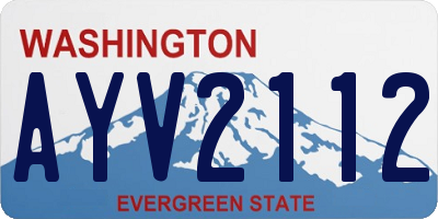 WA license plate AYV2112