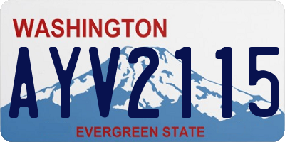 WA license plate AYV2115