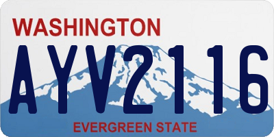 WA license plate AYV2116