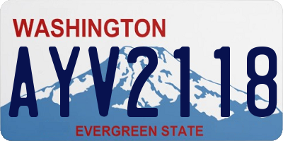 WA license plate AYV2118